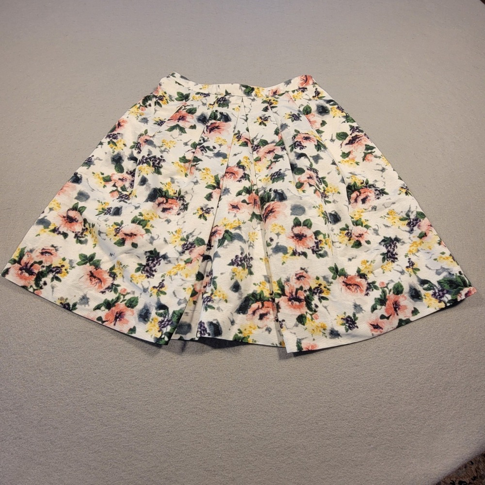 Apuweiser-riche Skirt Floral Pleated Mini J Fashion‎ Women's 0 White Textured